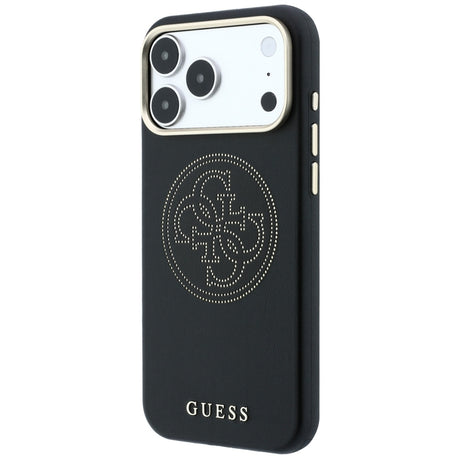 Guess iPhone 17 Pro Max/iPhone 18 Pro Max Deksel Perforated 4G Gold Logo Svart