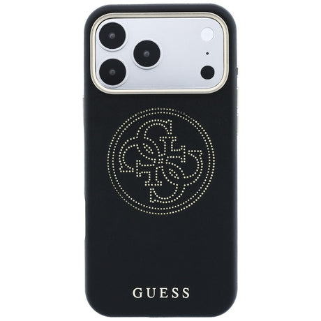 Guess iPhone 17 Pro Max/iPhone 18 Pro Max Deksel Perforated 4G Gold Logo Svart