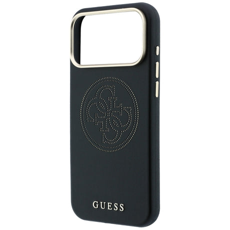 Guess iPhone 17 Pro Max/iPhone 18 Pro Max Deksel Perforated 4G Gold Logo Svart