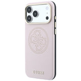Guess iPhone 17 Pro Max/iPhone 18 Pro Max Deksel Perforated 4G Gold Logo Rosa