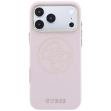 Guess iPhone 17 Pro Max/iPhone 18 Pro Max Deksel Perforated 4G Gold Logo Rosa