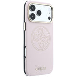 Guess iPhone 17 Pro Max/iPhone 18 Pro Max Deksel Perforated 4G Gold Logo Rosa