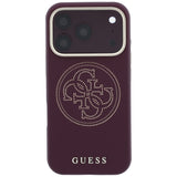 Guess iPhone 17 Pro/iPhone 18 Pro Deksel Perforated 4G Gold Logo Burgundy