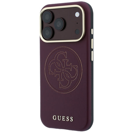Guess Deksel iPhone 17 Pro Max/iPhone 18 Pro Max Perforated 4G Gold Logo Burgundy
