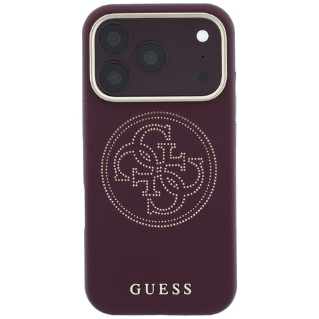 Guess Deksel iPhone 17 Pro Max/iPhone 18 Pro Max Perforated 4G Gold Logo Burgundy