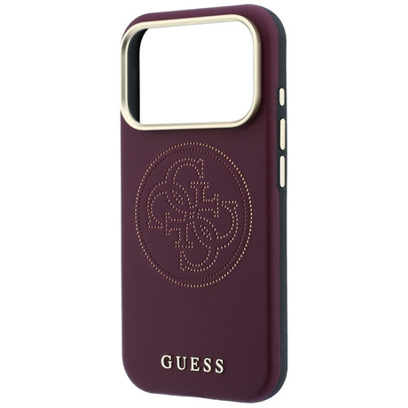 Guess Deksel iPhone 17 Pro Max/iPhone 18 Pro Max Perforated 4G Gold Logo Burgundy