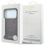 Guess Deksel iPhone 17 Pro Max/iPhone 18 Pro Max Perforated 4G Gold Logo Burgundy