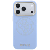 Guess iPhone 17 Pro Max/iPhone 18 Pro Max Deksel Perforated 4G Gold Logo Blå