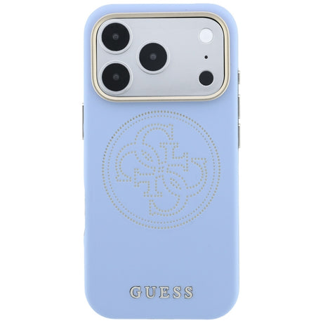 Guess iPhone 17 Pro Max/iPhone 18 Pro Max Deksel Perforated 4G Gold Logo Blå