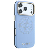 Guess iPhone 17 Pro Max/iPhone 18 Pro Max Deksel Perforated 4G Gold Logo Blå