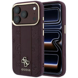 Guess iPhone 17 Pro/iPhone 18 Pro Deksel Stripe Peony 4G Logo Burgunder