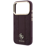 Guess iPhone 17 Pro Max/iPhone 18 Pro Max Deksel Stripe Peony 4G-logo burgunder