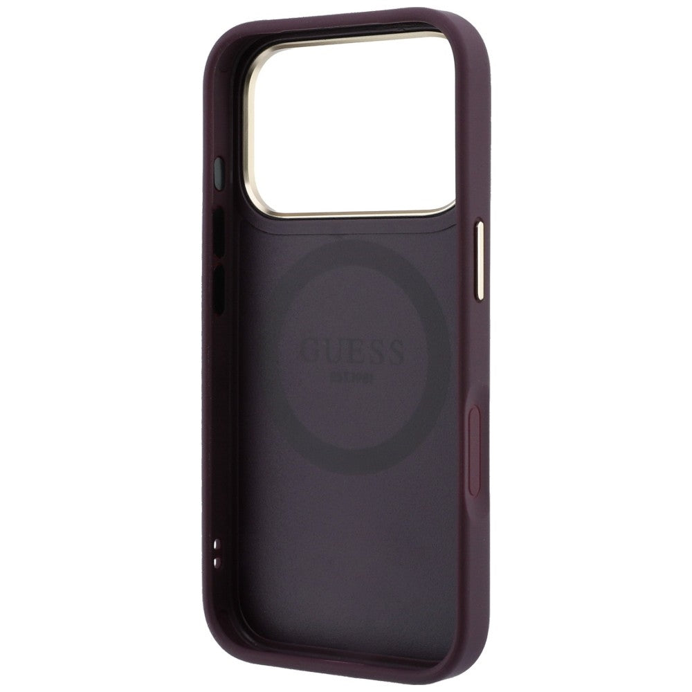 Guess iPhone 17 Pro Max/iPhone 18 Pro Max Deksel Stripe Peony 4G-logo burgunder