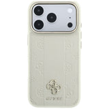 Guess iPhone 17 Pro/iPhone 18 Pro Deksel Stripe Peony 4G Logo Beige
