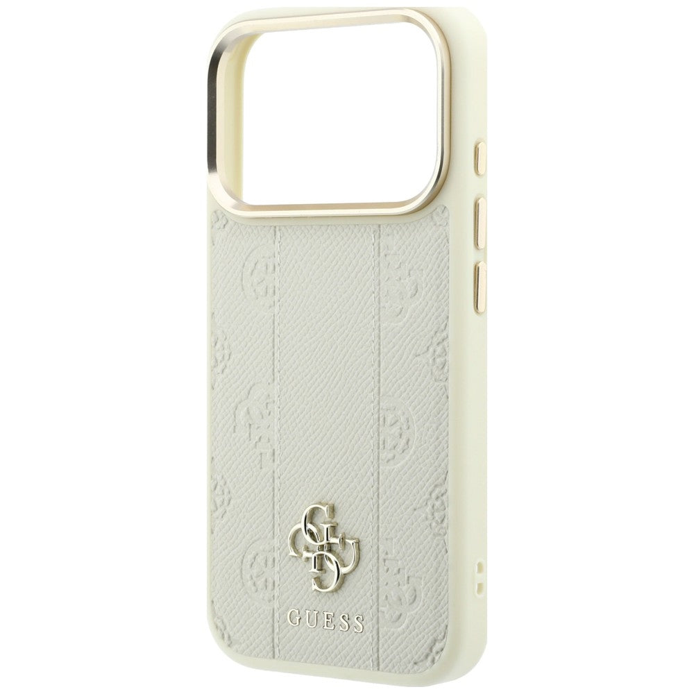 Guess iPhone 17 Pro/iPhone 18 Pro Deksel Stripe Peony 4G Logo Beige