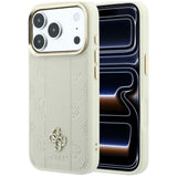 Guess iPhone 17 Pro Max/iPhone 18 Pro Max Deksel Stripe Peony 4G Logo Beige