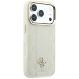 Guess iPhone 17 Pro Max/iPhone 18 Pro Max Deksel Stripe Peony 4G Logo Beige