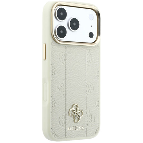 Guess iPhone 17 Pro Max/iPhone 18 Pro Max Deksel Stripe Peony 4G Logo Beige