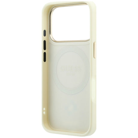 Guess iPhone 17 Pro Max/iPhone 18 Pro Max Deksel Stripe Peony 4G Logo Beige