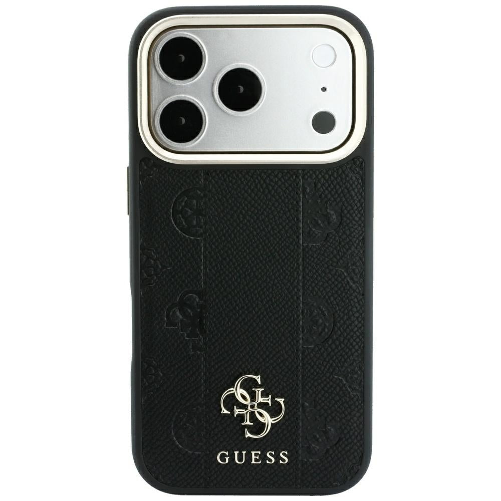 Guess iPhone 17 Pro/iPhone 18 Pro Deksel Stripe Peony 4G Logo Svart