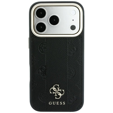 Guess iPhone 17 Pro/iPhone 18 Pro Deksel Stripe Peony 4G Logo Svart