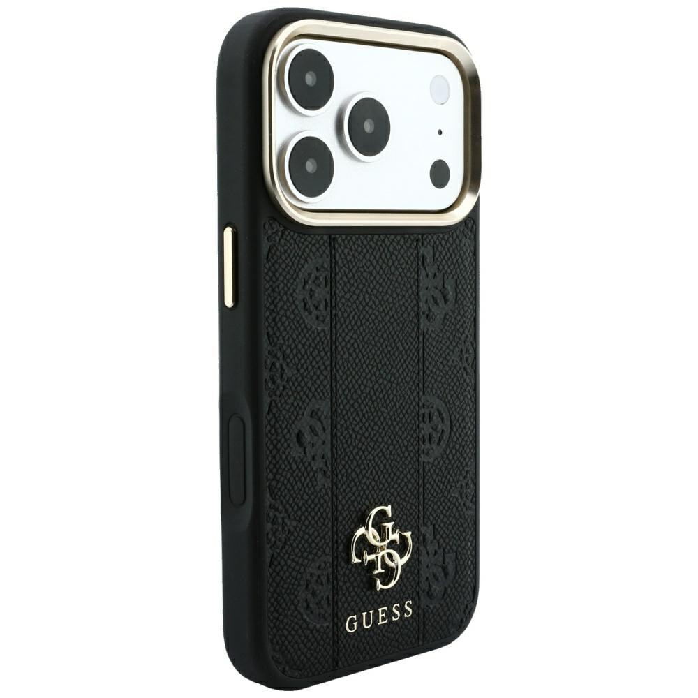 Guess iPhone 17 Pro/iPhone 18 Pro Deksel Stripe Peony 4G Logo Svart