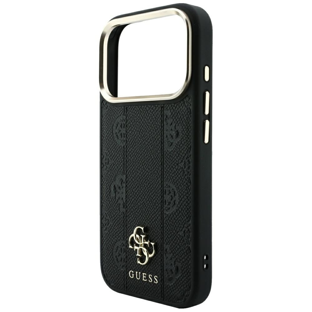 Guess iPhone 17 Pro/iPhone 18 Pro Deksel Stripe Peony 4G Logo Svart