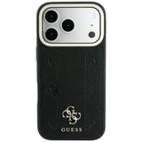 Guess iPhone 17 Pro Max/iPhone 18 Pro Max Deksel Stripe Peony 4G Logo Svart