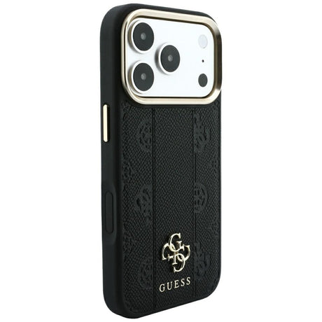 Guess iPhone 17 Pro Max/iPhone 18 Pro Max Deksel Stripe Peony 4G Logo Svart