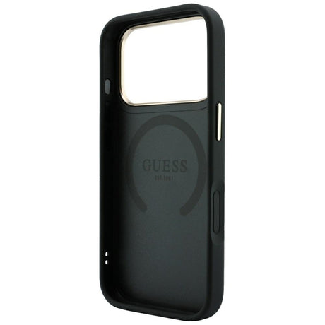 Guess iPhone 17 Pro Max/iPhone 18 Pro Max Deksel Stripe Peony 4G Logo Svart