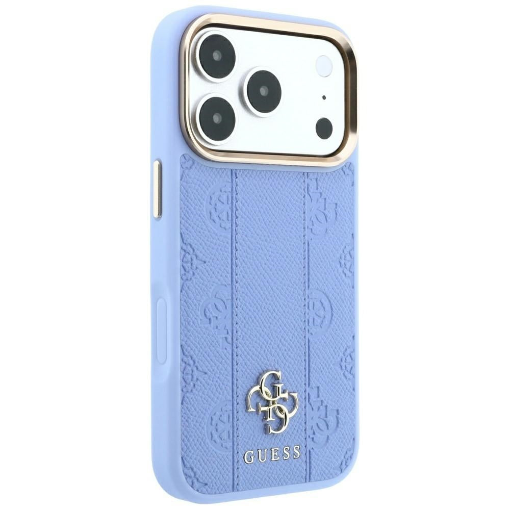 Guess iPhone 17 Pro/iPhone 18 Pro Deksel Stripe Peony 4G Logo Blå