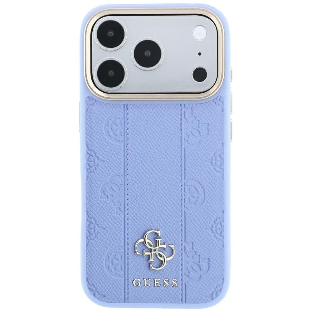 Guess iPhone 17 Pro/iPhone 18 Pro Deksel Stripe Peony 4G Logo Blå
