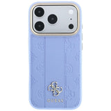 Guess iPhone 17 Pro/iPhone 18 Pro Deksel Stripe Peony 4G Logo Blå