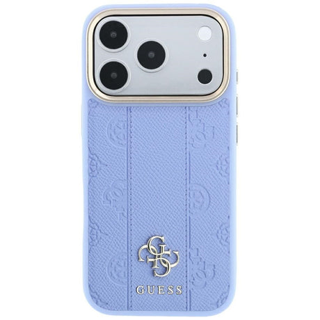 Guess iPhone 17 Pro Max/iPhone 18 Pro Max Deksel Stripe Peony 4G Logo Blå