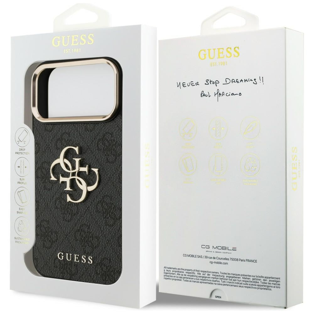 Guess iPhone 17 Pro Max/iPhone 18 Pro Max Deksel 4G Classic Logo Svart
