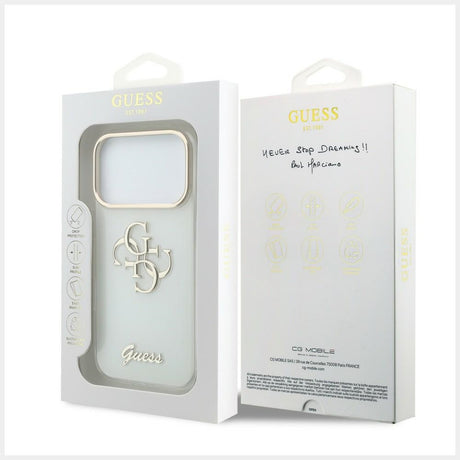 Guess Deksel iPhone 17 Pro Max/iPhone 18 Pro Max 4G Script Hvit