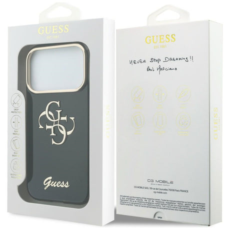 Guess iPhone 17 Pro Max/iPhone 18 Pro Max Deksel 4G Script Svart