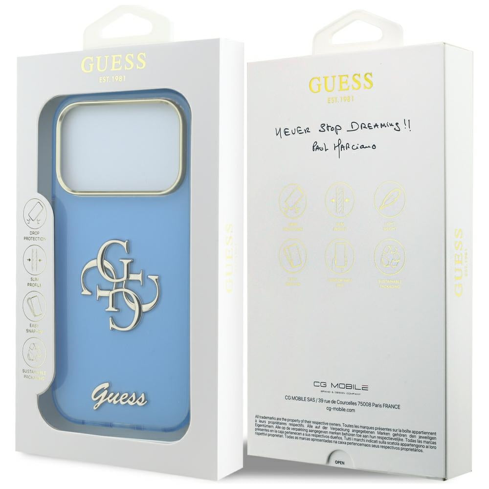 Guess iPhone 17 Pro/iPhone 18 Pro Deksel 4G Script Blå