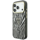 Guess iPhone 17 Pro/iPhone 18 Pro Deksel Zebra Glitter Sølv