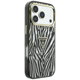 Guess iPhone 17 Pro/iPhone 18 Pro Deksel Zebra Glitter Sølv