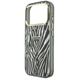 Guess iPhone 17 Pro/iPhone 18 Pro Deksel Zebra Glitter Sølv