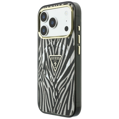 Guess iPhone 17 Pro Max/iPhone 18 Pro Max Deksel Zebra Glitter Sølv