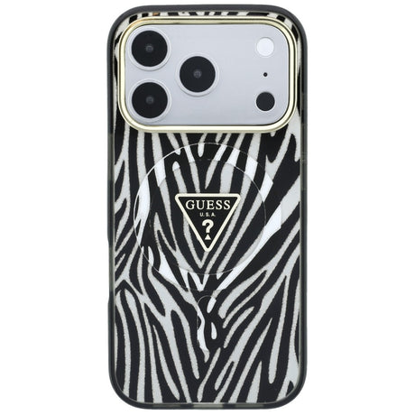 Guess iPhone 17 Pro Max/iPhone 18 Pro Max Deksel Zebra Glitter Sølv