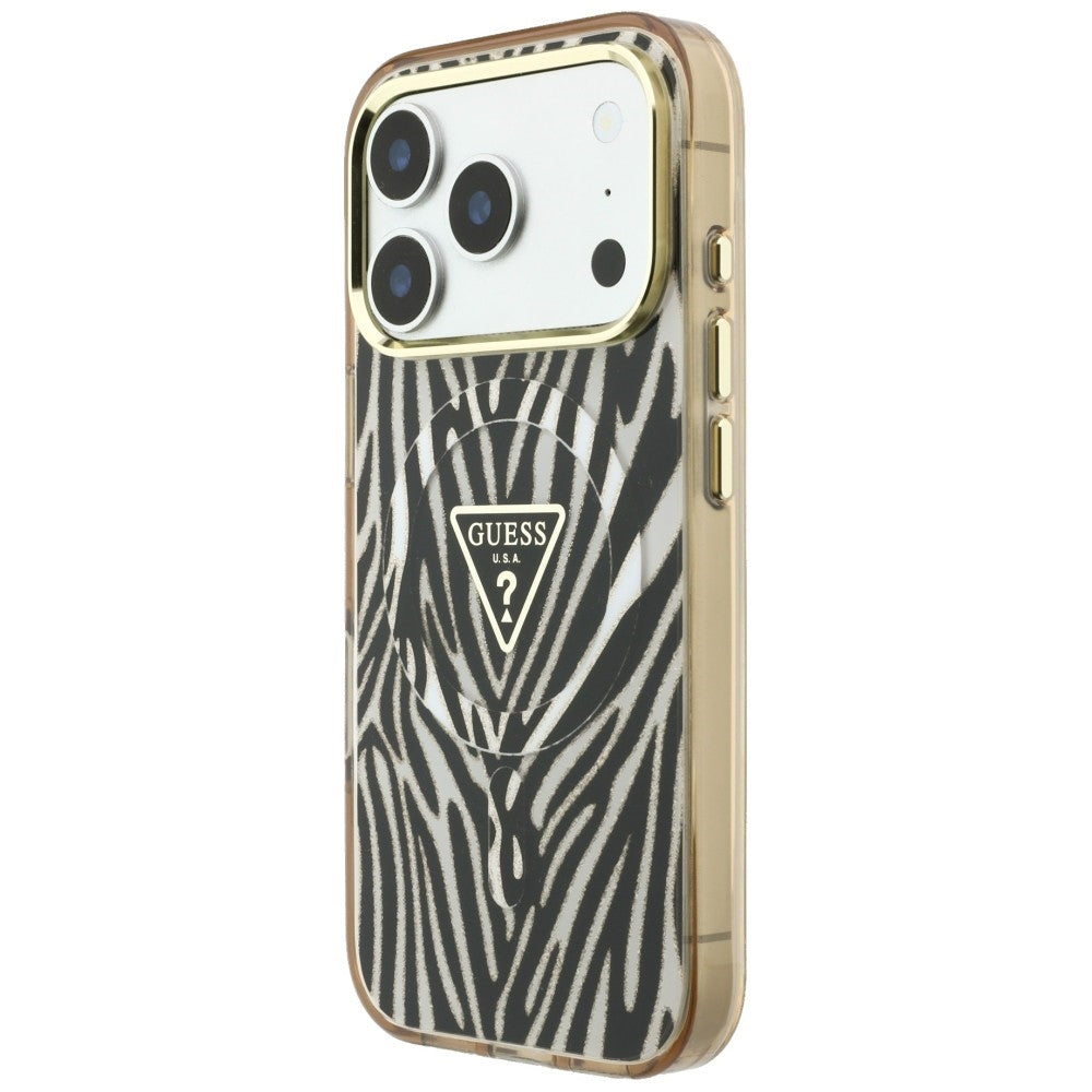 Guess iPhone 17 Pro/iPhone 18 Pro Deksel Zebra Glitter Gull