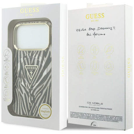 Guess Deksel iPhone 17 Pro Max/iPhone 18 Pro Max Zebra Glitter Gull