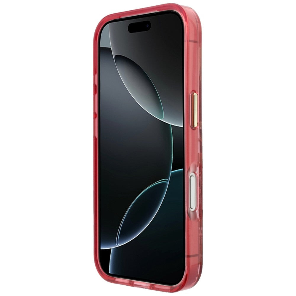 Guess iPhone 17 Pro Max/iPhone 18 Pro Max Deksel Glitter Blossom Roses Burgundy
