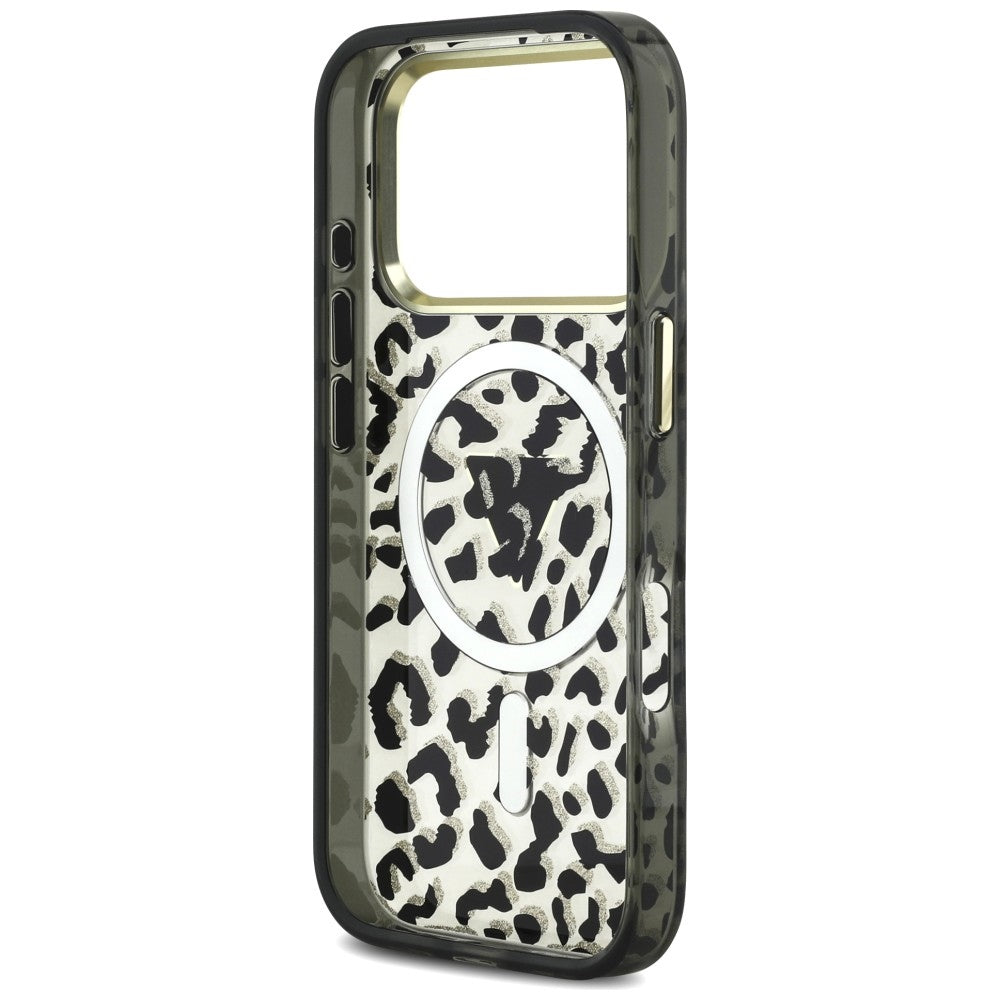 Guess iPhone 17 Pro/iPhone 18 Pro Deksel Leopard Glitter Svart