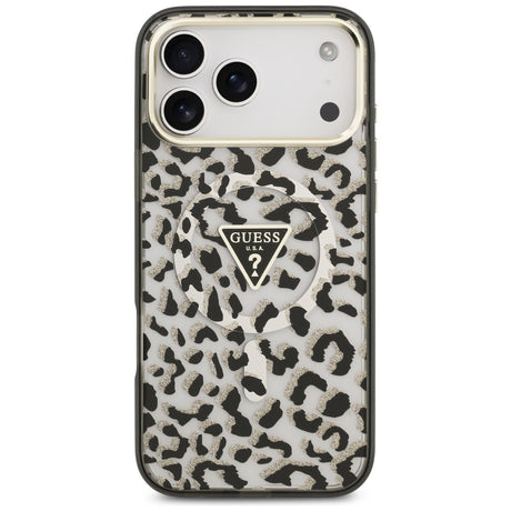 Guess iPhone 17 Pro Max/iPhone 18 Pro Max Deksel Leopard Glitter Svart