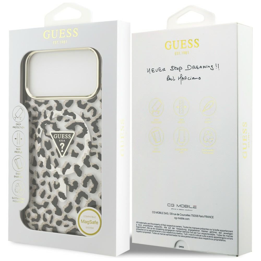 Guess iPhone 17 Pro Max/iPhone 18 Pro Max Deksel Leopard Glitter Svart