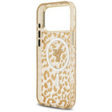 Guess iPhone 17 Pro/iPhone 18 Pro Deksel Leopard Glitter Brun